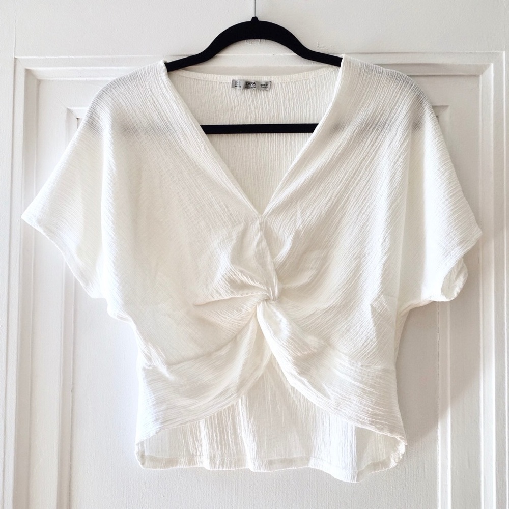 NWOT Zara Sheer Ivory Top